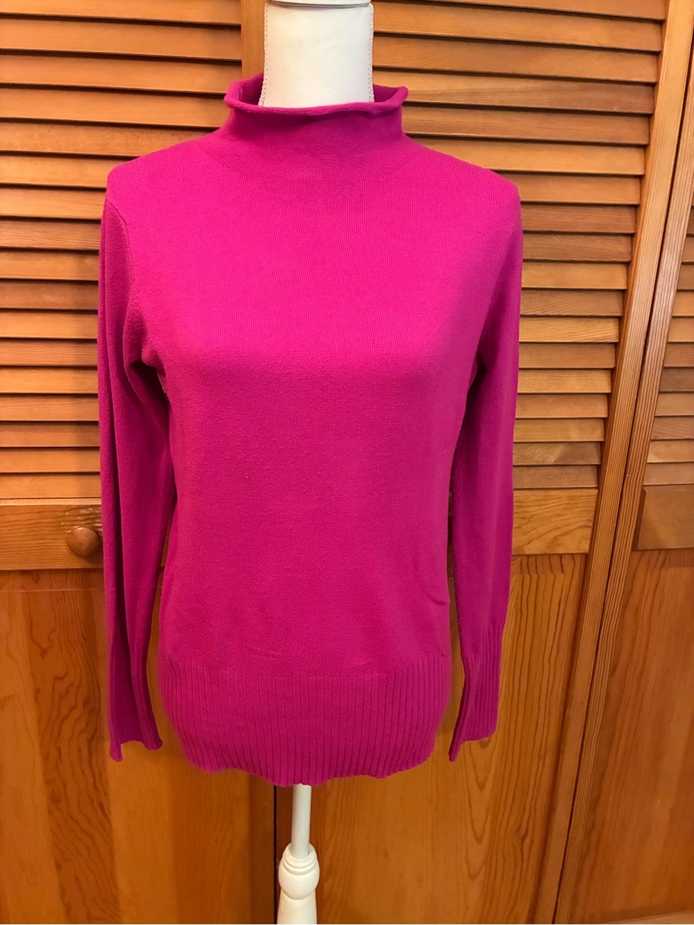 French Connection Hot Pink Mock Neck Sweater
